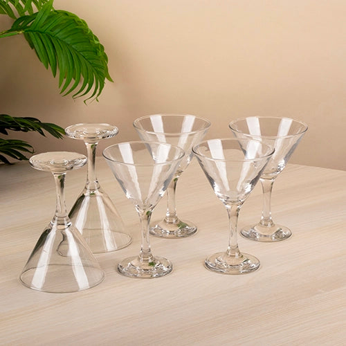 Classic cocktail glasses displayed together

