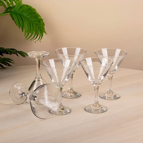 Set of six stylish cocktail drinking glasses


