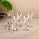Set of six stylish cocktail drinking glasses


