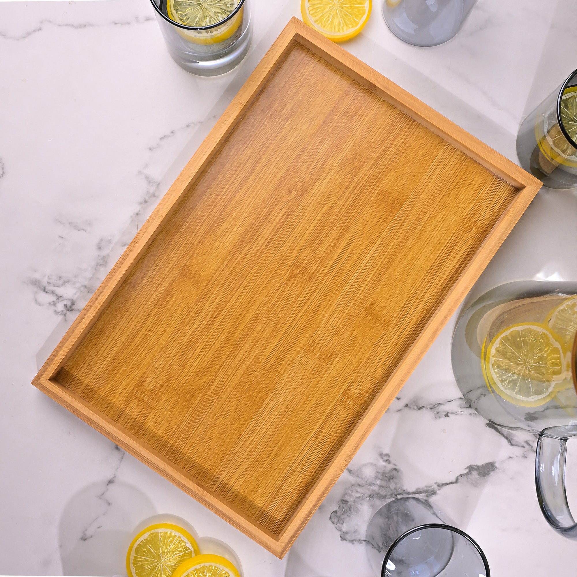 Classic transparent water jug with an elegant golden lid

