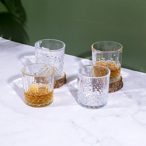 Four-piece whiskey glass set for home bar


