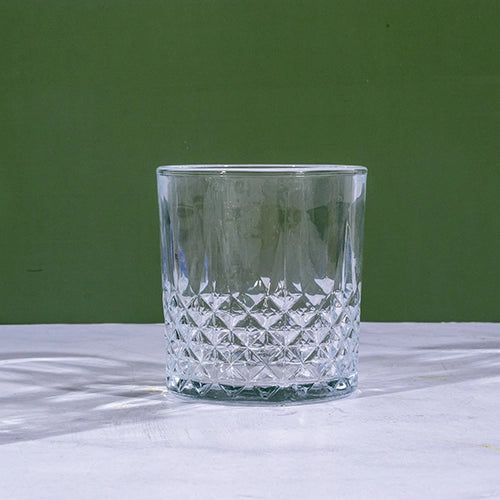 Set of four whiskey tumblers for cocktails and spirits

