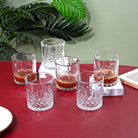 Clear whiskey glasses set of six with timeless design

