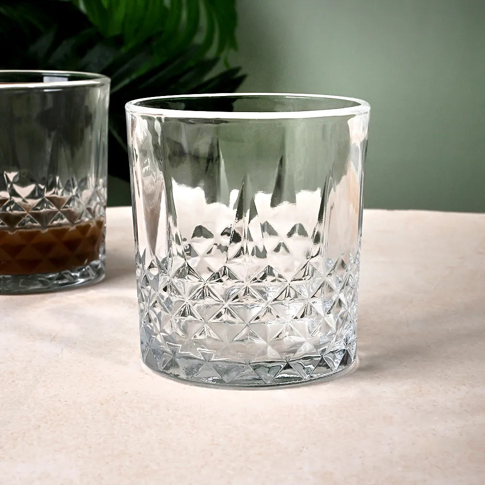 Set of six whiskey tumblers for cocktails and spirits

