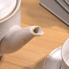 Top View of Cloud Grey Tea Kettle Highlighting Its Design