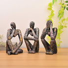 Copper Thinking Trios sculpture set with elegant figurine design

