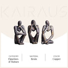 Abstract copper figurines in thoughtful poses for modern interiors

