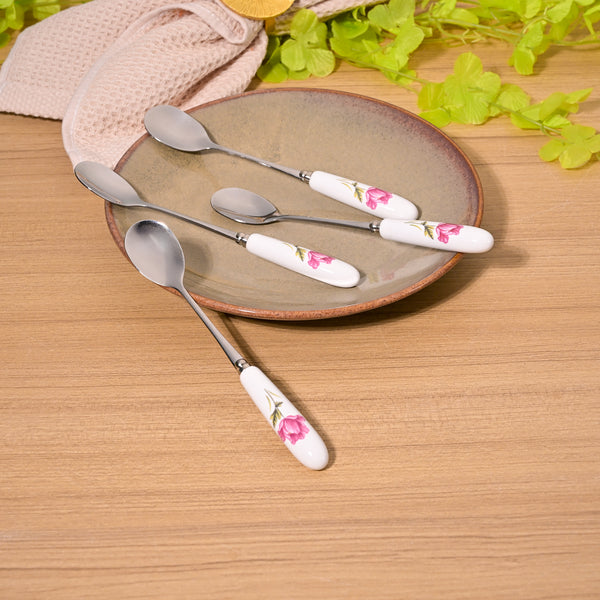 Radiant Rose Dessert Spoons (Set of 4)
