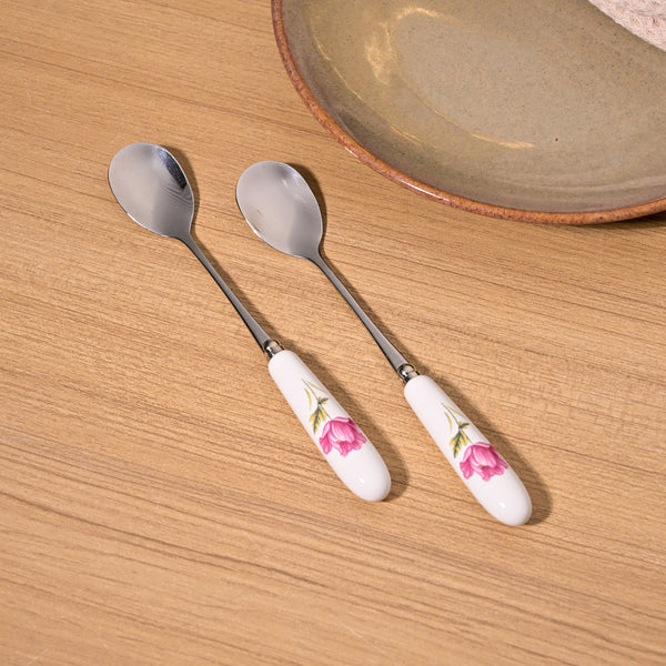 Radiant Rose Dessert Spoons (Set of 2)