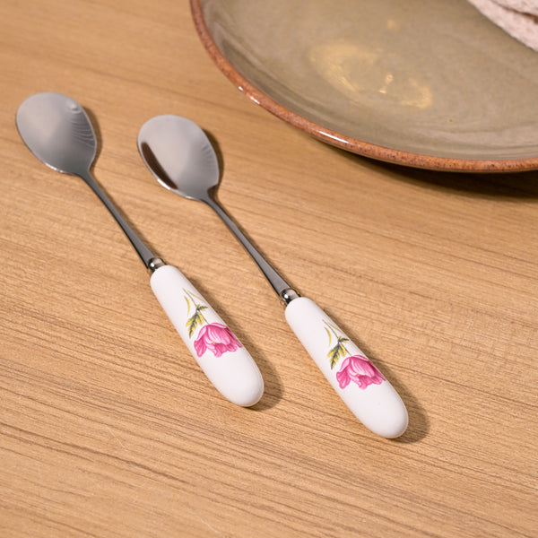 Radiant Rose Dessert Spoons (Set of 2)
