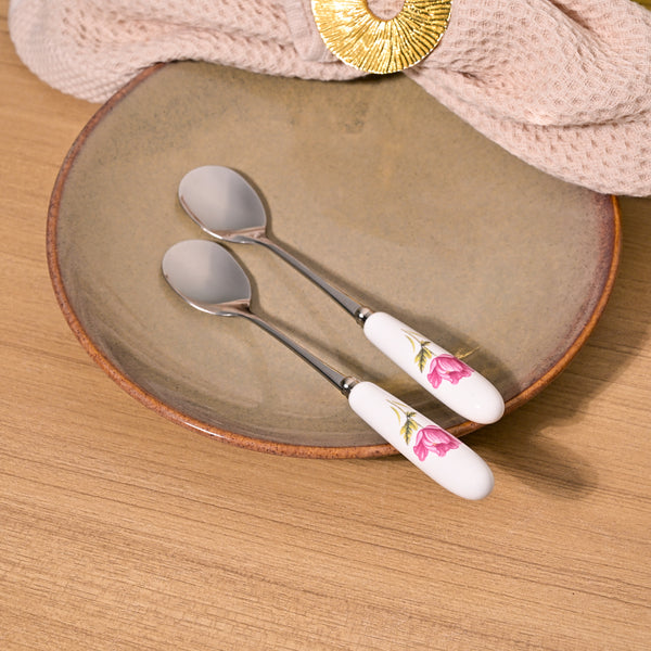 Radiant Rose Dessert Spoons (Set of 2)