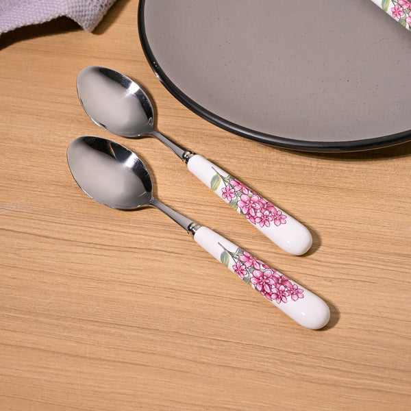 Lilac Grace Ceramic-Handled Spoons (Set of 2)