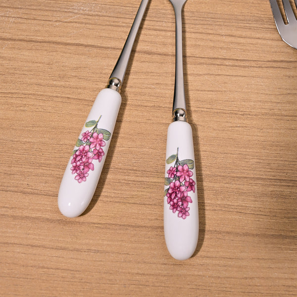 Lilac Bloom Ceramic-handled Dessert Fork (Set of 2)