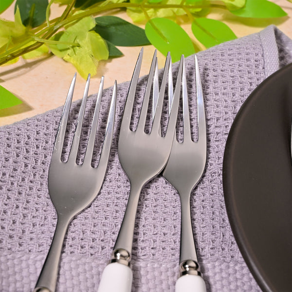 Ceramic Handled Daisies Design Forks (Set of 4)