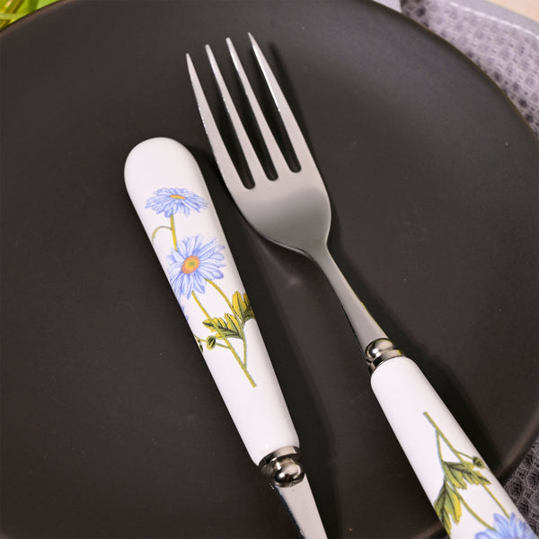 Ceramic Handled Daisies Design Forks (Set of 2)