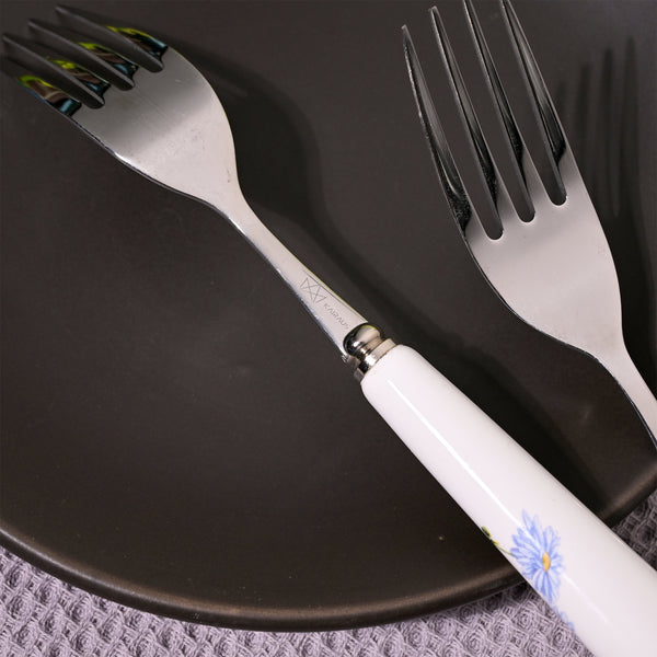 Ceramic Handled Daisies Design Forks (Set of 2)