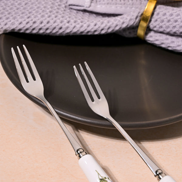 Daisies Bloom Ceramic Dessert Forks (Set of 2)