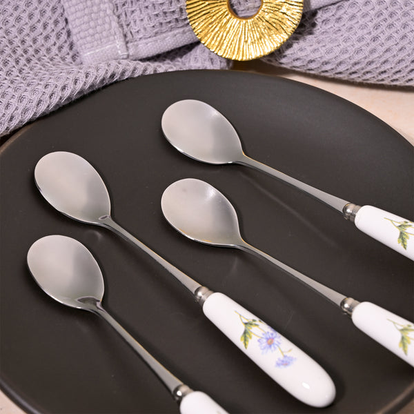 Sky Daisy Ceramic Dessert Spoon (Set of 4)