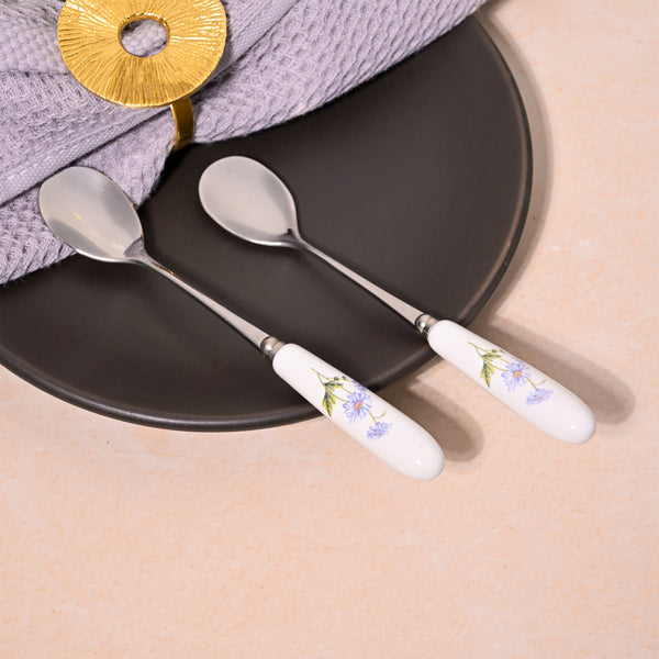 Sky Daisy Ceramic Dessert Spoon (Set of 2)
