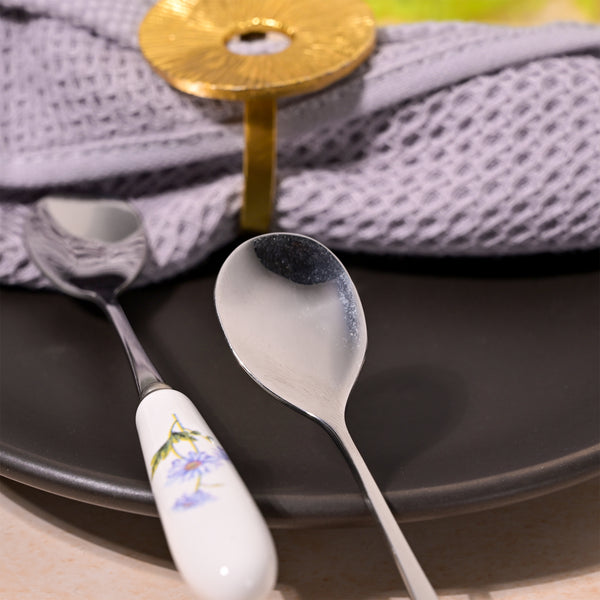 Sky Daisy Ceramic Dessert Spoon (Set of 2)