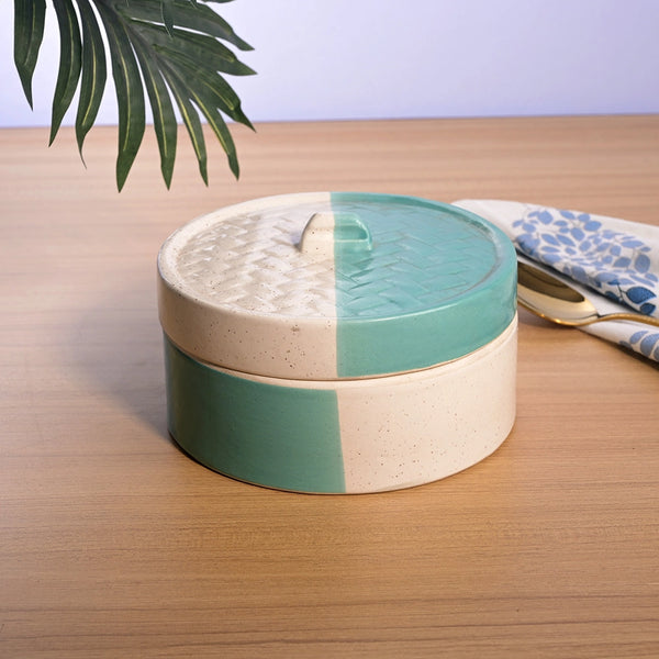 Aqua Elegance Ceramic Casserole with Lid