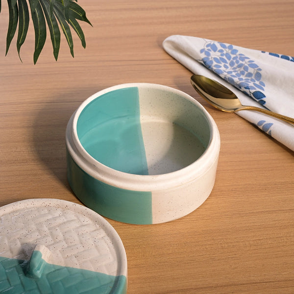 Aqua Elegance Ceramic Casserole with Lid