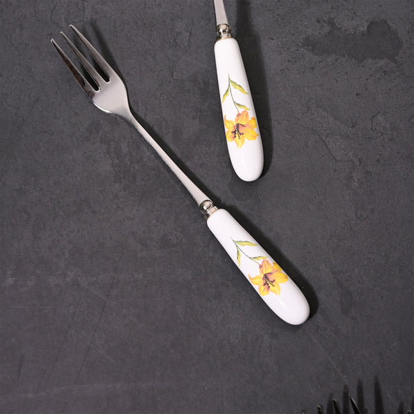 Golden Whisper Dessert Forks (Set of 2)