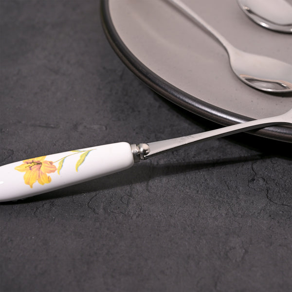 Daffodil Print Stainless Steel Dessert Spoons (Set of 4)
