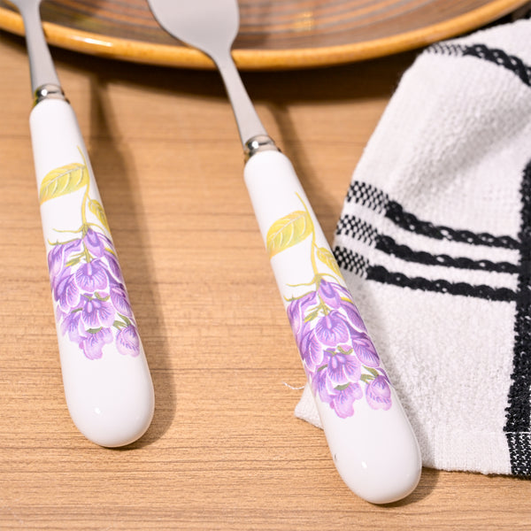 Elegant Lavender Print Cutlery (Set of 2)