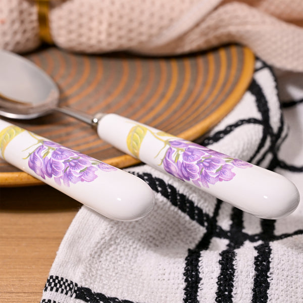Trendy Lavender Ceramic-Handled Spoons (Set of 2)
