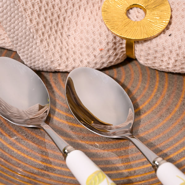 Trendy Lavender Ceramic-Handled Spoons (Set of 2)