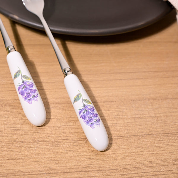 Timeless Serene Lavender Print Dessert Forks (Set of 2)