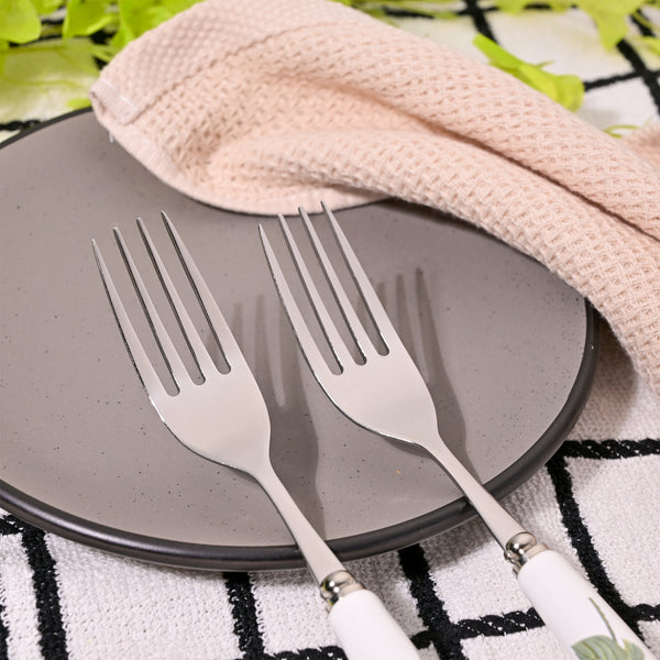 Hydrangea Bloom Ceramic-handled Forks (Set of 2)