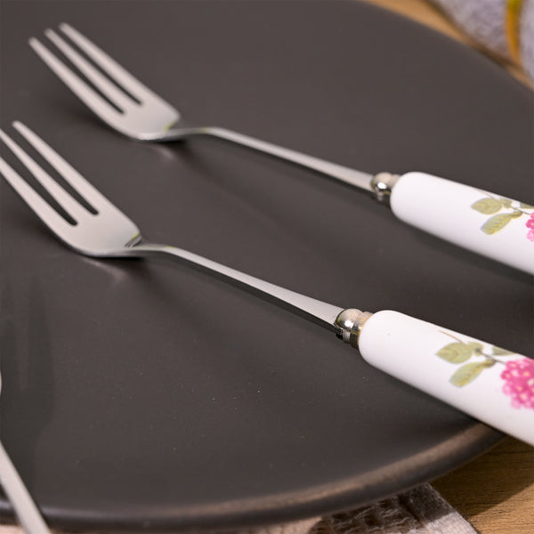 Chic Ceramic Ruffled Pink Forks (Set of 2)