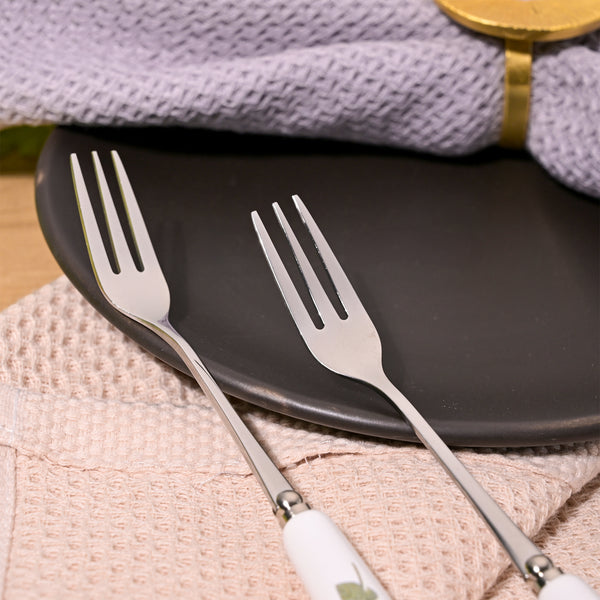 Chic Ceramic Ruffled Pink Forks (Set of 2)