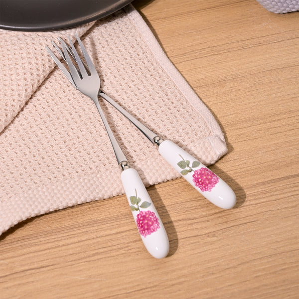 Chic Ceramic Ruffled Pink Forks (Set of 2)