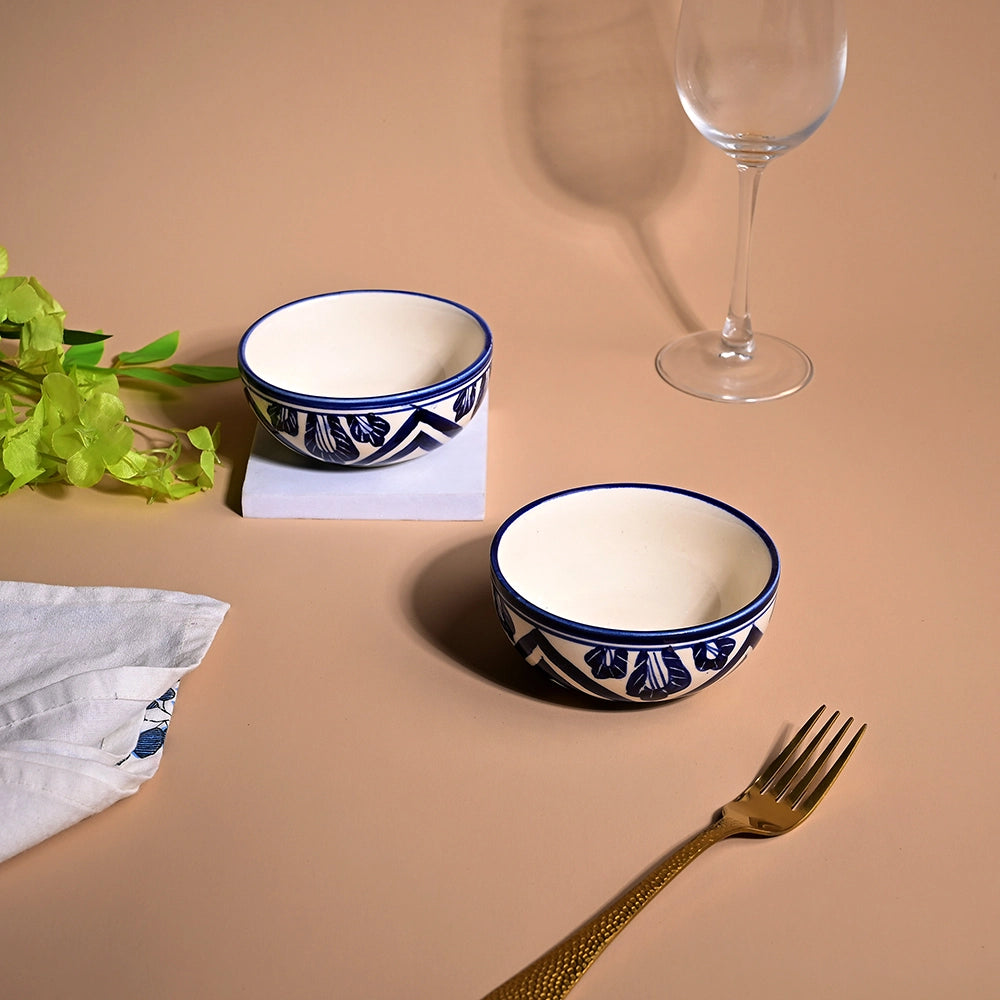White & Blue Designer Handcrafted Bowl Sets