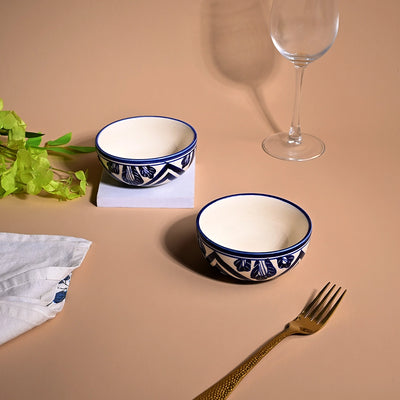 White & Blue Designer Handcrafted Bowl Sets