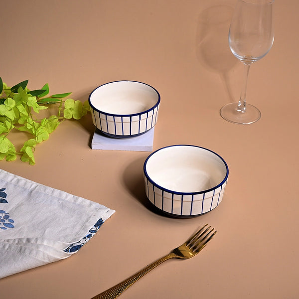 Exquisite Blue and White Ceramic Bowl (Set of 2)