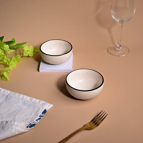 Elegant Black Matte Ceramic Serving Bowl (Set of 2)