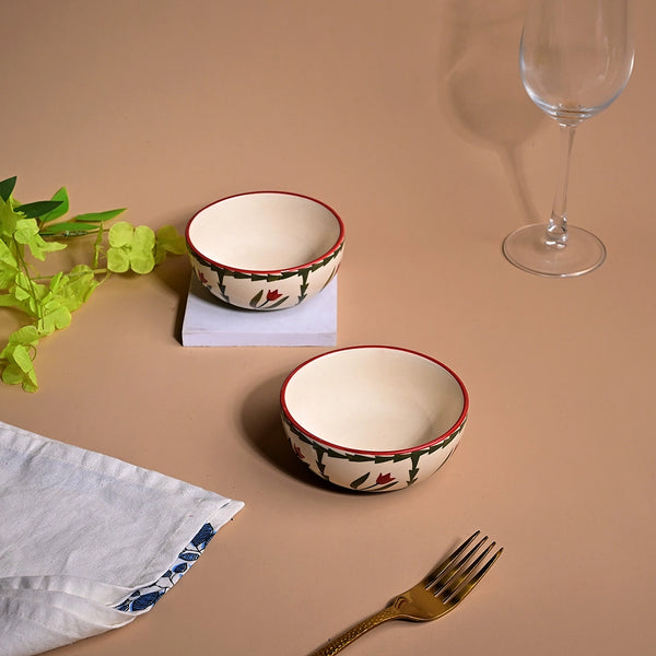 Premium Tropical Print Ceramic Bowl (Set of 2)
