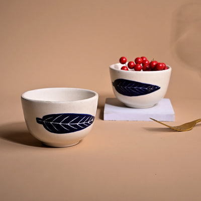 Sturdy Ashoka Leaf Ceramic Bowl Sets