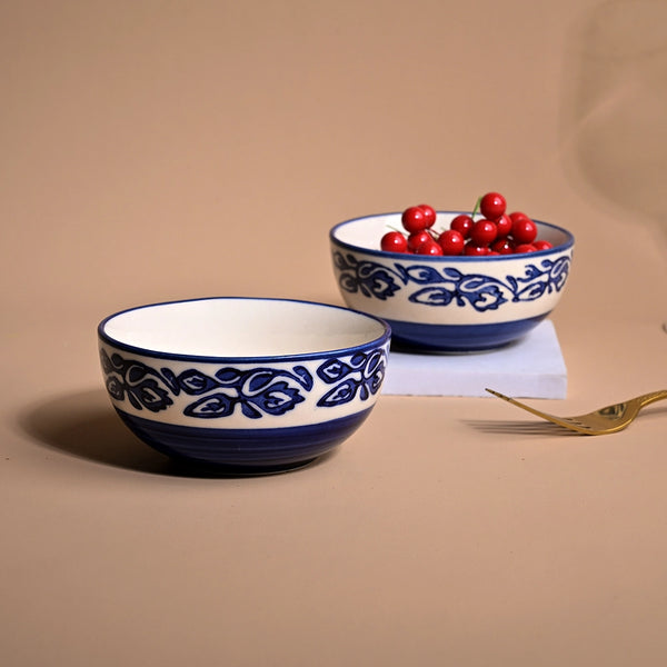 Timeless Blue Blossom Ceramic Bowl (Set of 2)