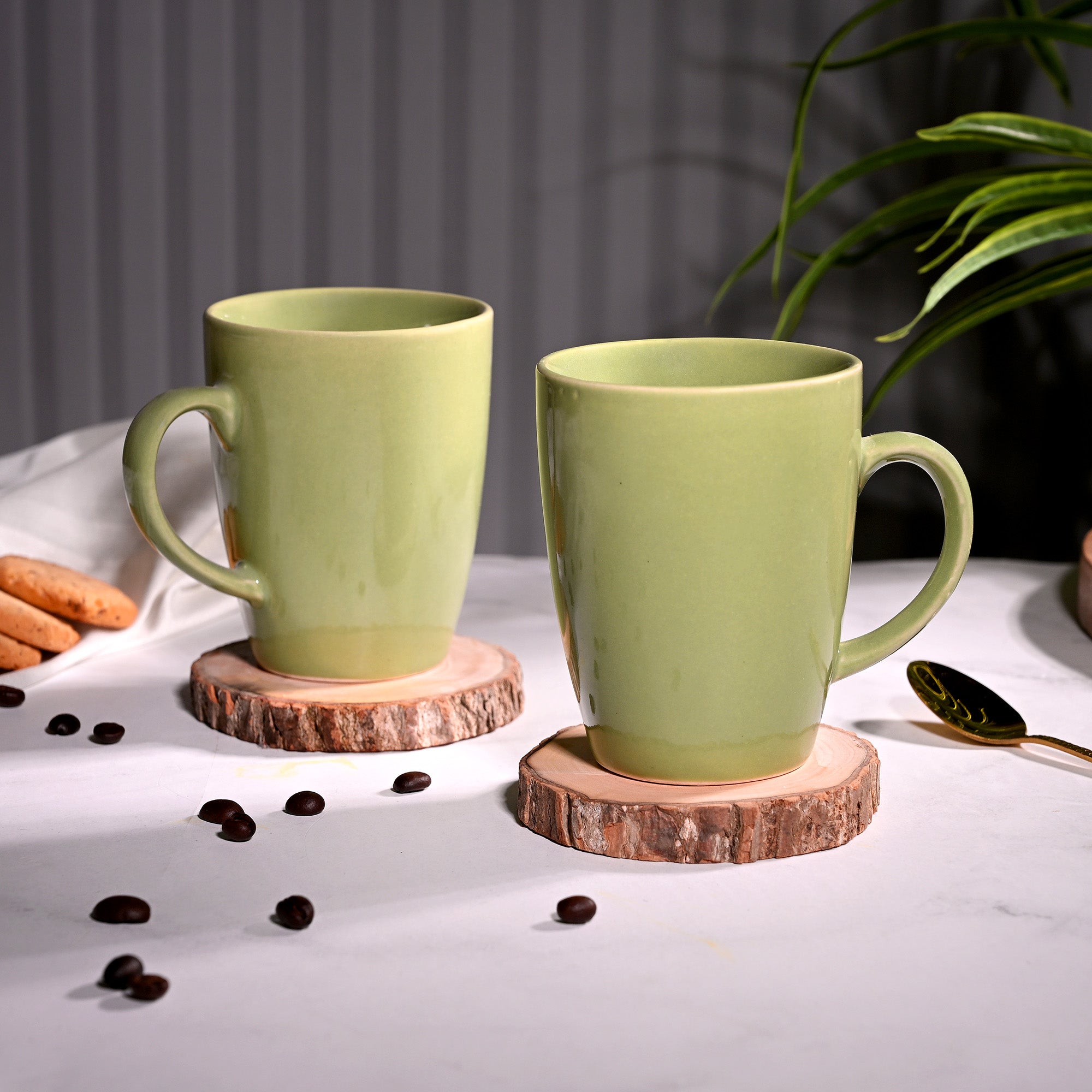Serene Sage Ceramic Coffee Mug Set of 2 – Kairaus