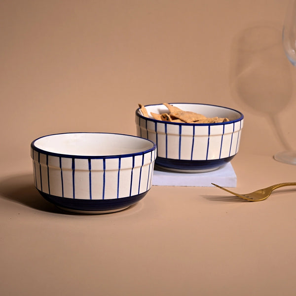 Exquisite Blue and White Ceramic Bowl (Set of 2)