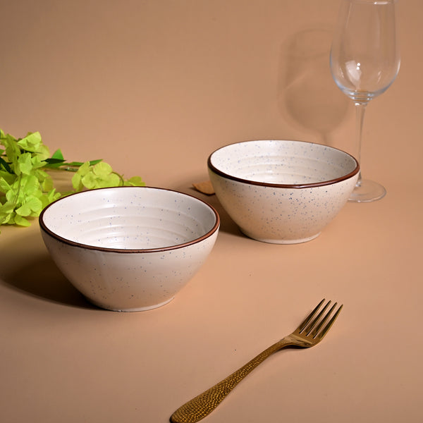 Enchanted Ivory Ceramic Bowl (Set of 2)