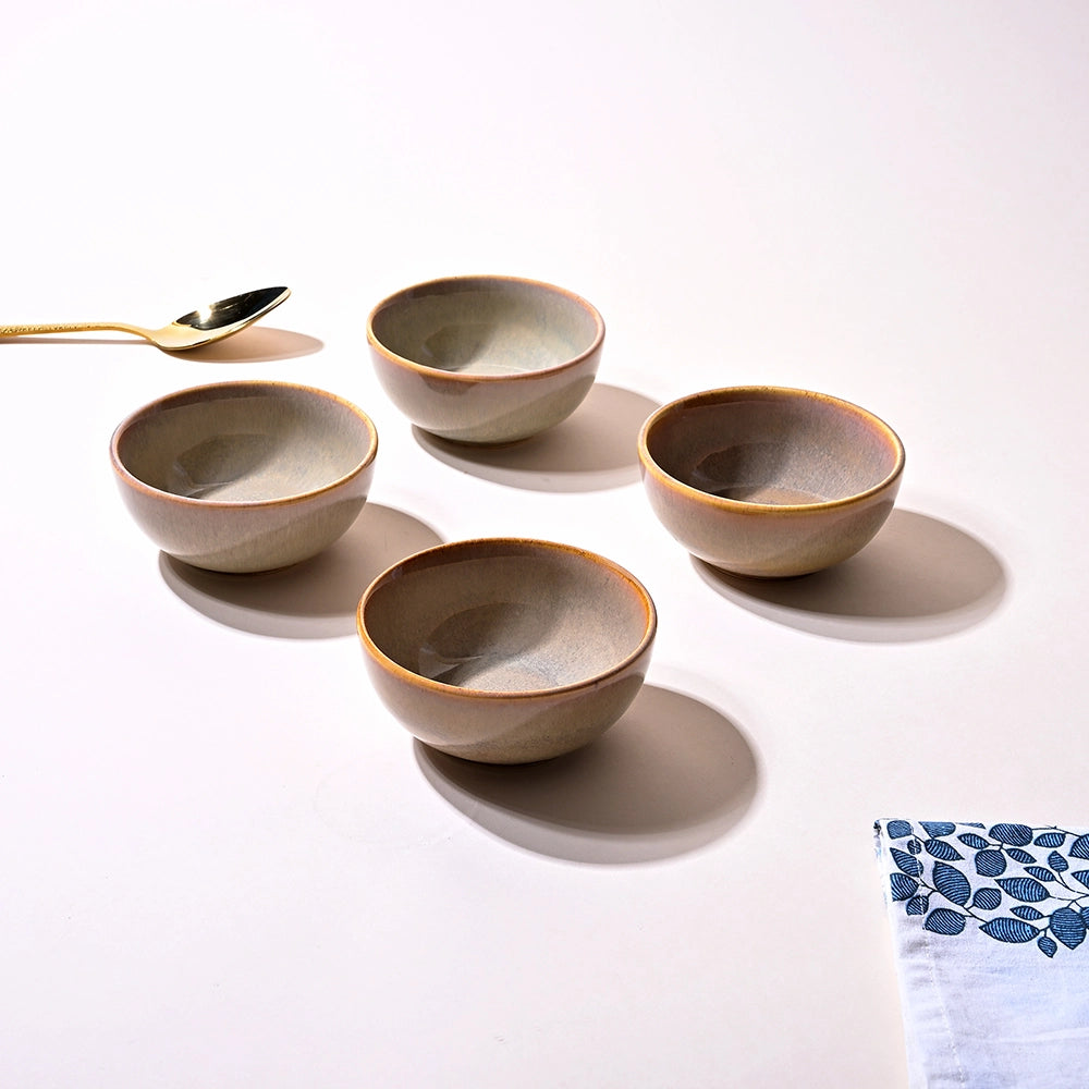 Stylish Brown Glossy Ceramic Bowl Sets