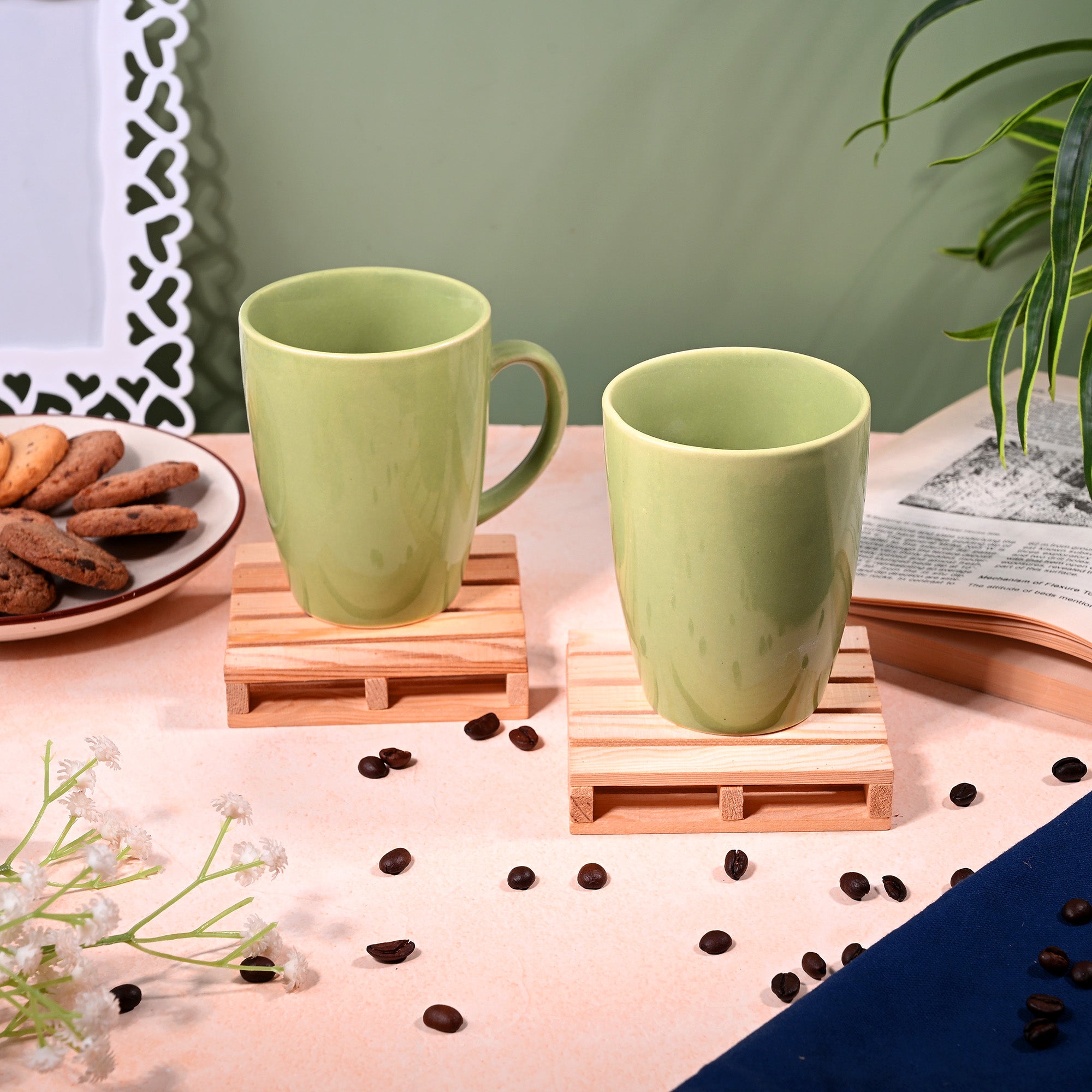 Serene Sage Ceramic Mug Lifestyle – Kairaus