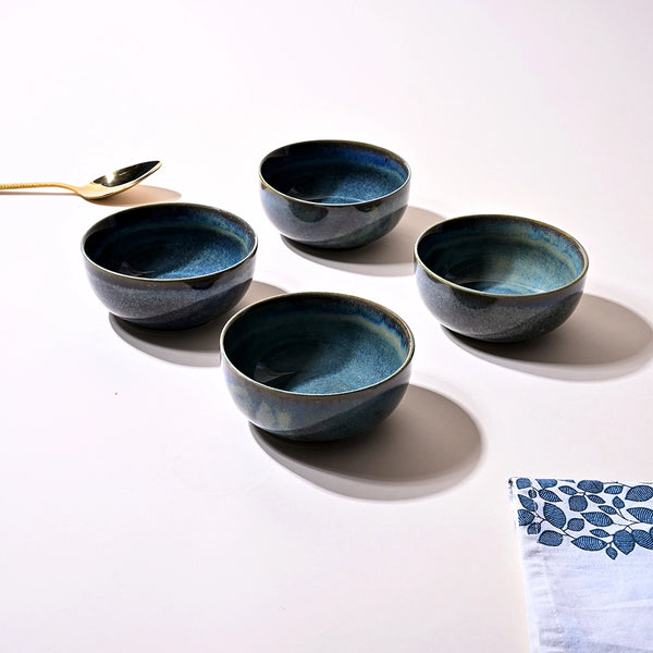 Blue Lagoon Glossy Porcelain Bowl Sets