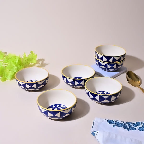 Elegant Artisan Handcrafted Bowl Set of 6 - Festive Table Setting